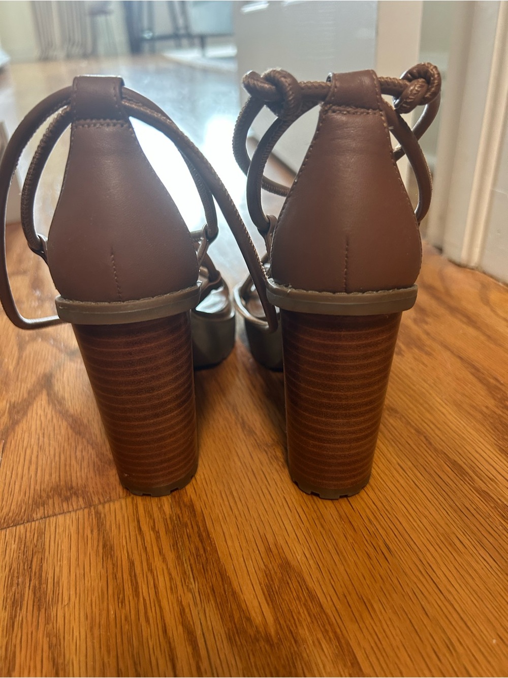 MICHAEL Michael Kors Brown Lace-Up Strappy Block Heels - Picture 2 of 6